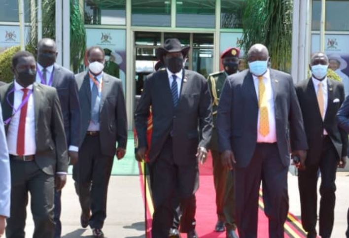 Kiir back home after attending Museveni’s inauguration